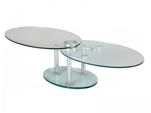 Table basse verre double plateaux