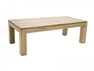 Table basse rectangulaire, hévéa gris
